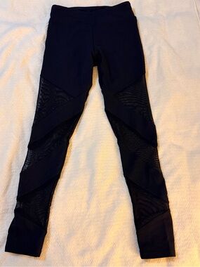 Women’s Black Mesh Panel Leggings